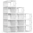 thumbnail image 2 of Livearty 12 Pack Piece Soft Shell Clear Shoe Storage Organizer with Magnetic Door, Stackable Boxes for Closet, Foldable Space-Saving Shoe Rack for Sneaker Boot Upto US Size 11 Container,, 2 of 8
