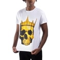 thumbnail image 3 of HEADS OR TAILS Men's Crown Skull Rhinestone Tee, White, XL, 3 of 7
