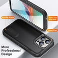 thumbnail image 3 of JTCASES Compatible with iPhone 14 Pro Max Case Heavy Duty Protective Rugged Phone Case, Full Body Anti-dust Shockproof Drop Proof Armor Durable Cover Case for iPhone 14 Pro Max 6.7 inch, Black/Black, 3 of 9