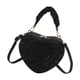 thumbnail image 4 of Bolso bandolera en forma de corazón con cierre de cremallera, color liso, de poliuretano. Precioso bolso tipo cartera para mujer. Negro, 4 of 9