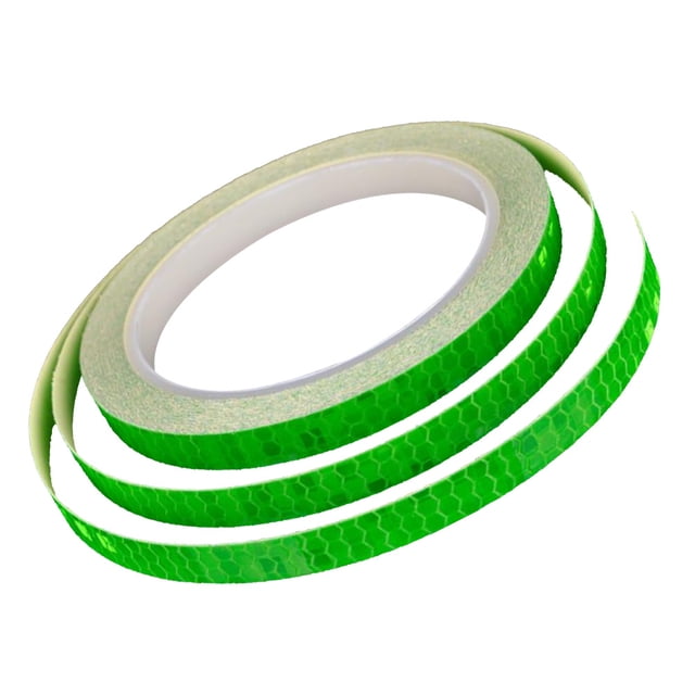 COOPHYA Bike Rim Sticker Reflective Tape Green Fluorescent At Night 5 Pieces