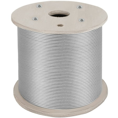 

VEVOR 3/16 x 1000ft Wire Rope Cable Stainless Steel Rope 1x19 Steel Wire Cable Rope 316 Marine Grade