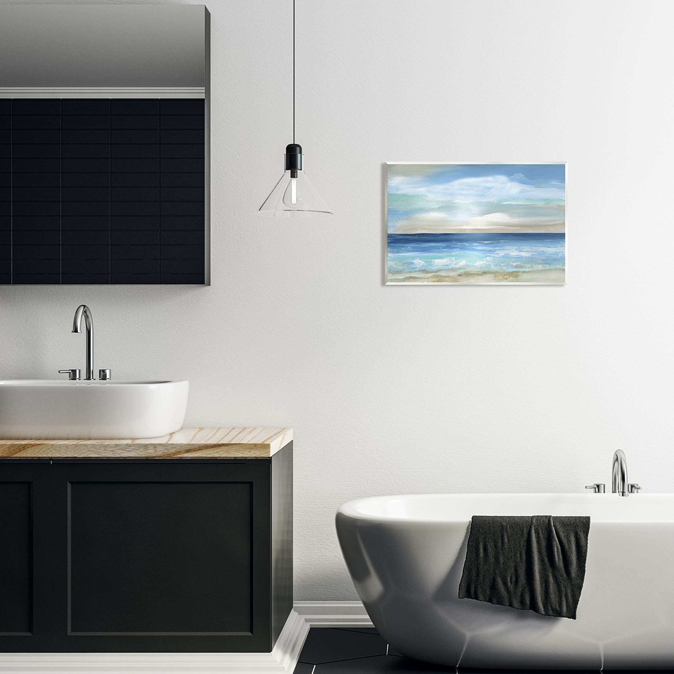 Stupell Industries Crashing Ocean Ripples Scenery Painting Unframed Art Print Wall Art, Design by Nan