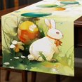 thumbnail image 3 of GUANGHONG Easter Table Runner Linen Bunny Print Home Tablecloth Holiday Party Table Decoration Tablecloth Mat A, 3 of 5