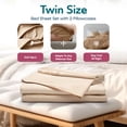 thumbnail image 2 of Sleepgram Viscose from Bamboo Twin Bed Sheets w/2 Pillowcases, Sand, 2 of 6