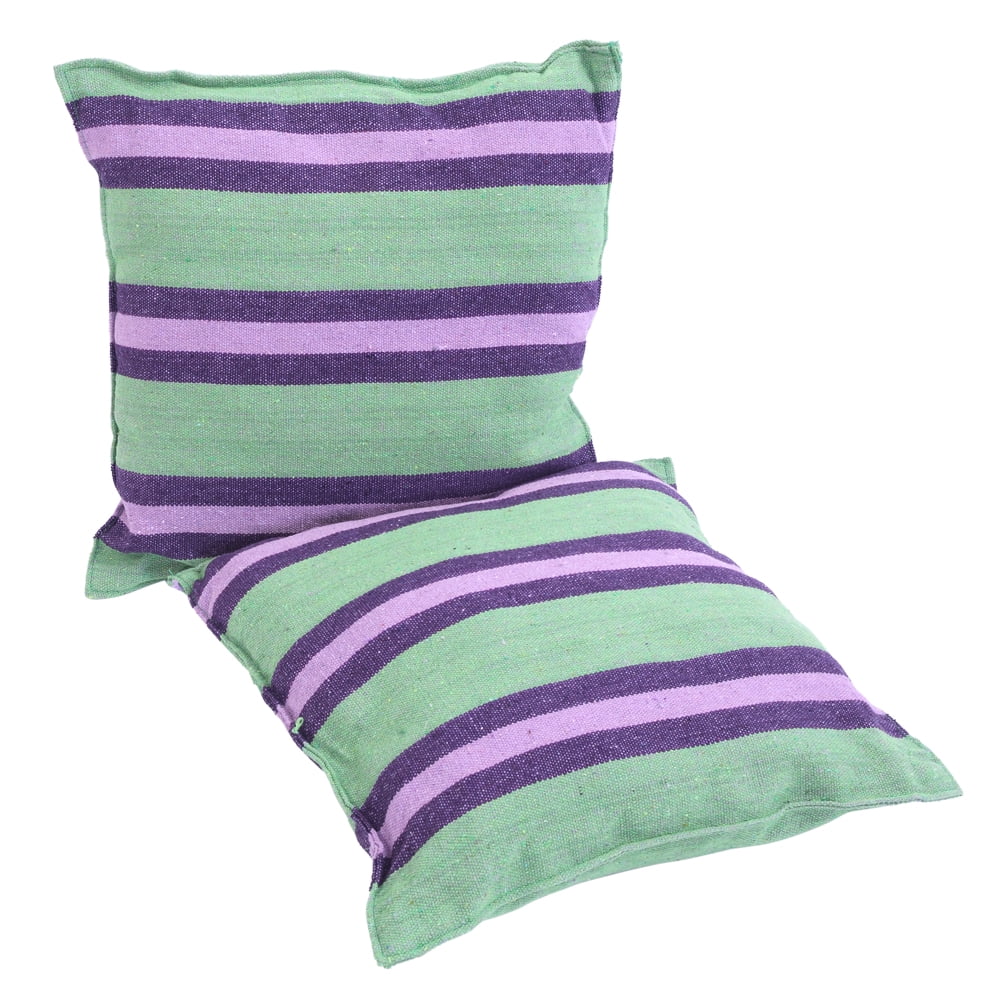 Distinctive Cotton Canvas Hanging Rope Chair with Pillows Green