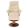 thumbnail image 5 of Pemberly Row Contemporary Beige Leather Swivel Recliner with Matching Ottoman, 5 of 5