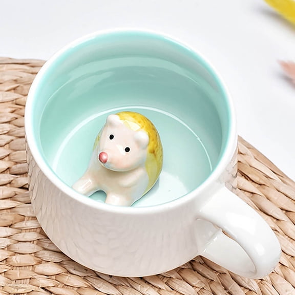 Glass Cup,Cow Mug With Cow Inside Cute Coffee Mugs With Handle Tea Cups Ceramic Cup Funny Coffee Mugs With Spoon Mugs Gift Women Friends Unique Coffee Mug For Birthday Party Novelty Gift Fo