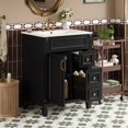 thumbnail image 3 of Euroco 24" Bathroom Vanity with Ceramic Sink, Small Bathroom Sink Cabinet, Modern Cabinet with 2 Drawers and Adjustable Shelf, 3 of 9