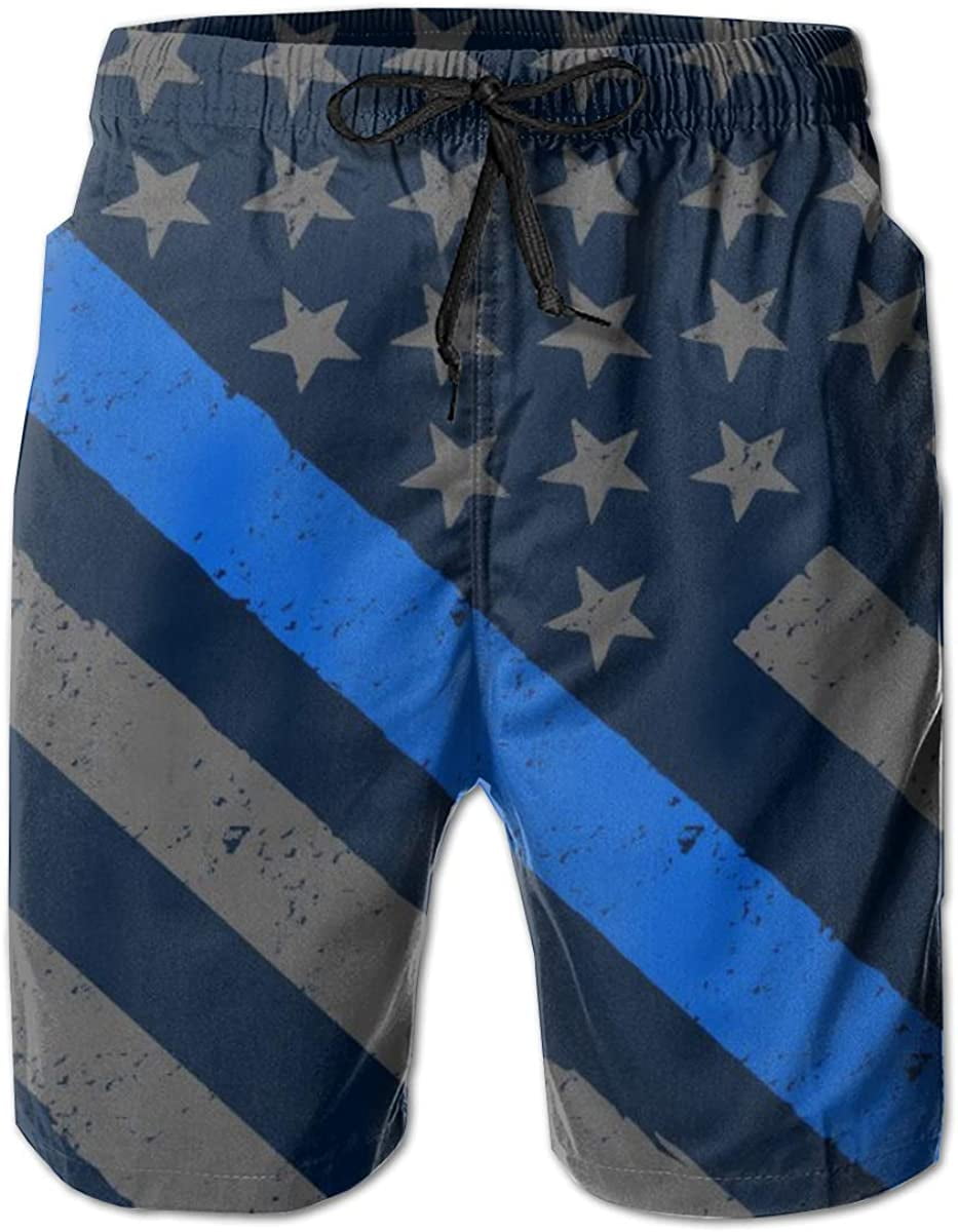 Men s Retro Police Officer Flag 3D Graphic Print Summer Surfing