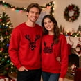thumbnail image 5 of Yteetum Matching Christmas Sweatshirts for Couples Oversized Crewneck Christmas Print Pullover Hoodless Sweatshirts Mens Womens Round Neck Xmas Graphic Print Long Sleeve Sweatshirt Christmas Gifts, 5 of 6
