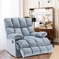 thumbnail image 4 of Oversized Recliner Chair 350 lb Weight Capacity, Home Oversized Velvet Manual Chair Recliner Overstuffed Arms and Back for Home Theater Living Room Light Blue, 4 of 8