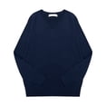 thumbnail image 1 of Suéter tipo jersey de cuello en V de punto para estudiantes, estilo universitario, para hombres y mujeres, JK, 1 of 6