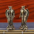 thumbnail image 5 of Slccxzc Mini Brass Owl Knight Figurine Retro Bird Statue Collectible Desktop Decor, 5 of 7