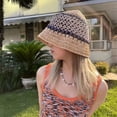 thumbnail image 4 of Sombrero de paja con circunferencia de 56-58 cm, sombrero de verano para mujer, parasol, protector solar, sombrero para el sol junto al mar, sombrero de pescador hueco y transpirable, 4 of 5