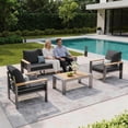 thumbnail image 5 of LazySunsets 4 Piece Aluminum Patio Furniture Set, 5-Seat Oversized Outdoor Sectional, Dark Gray, 5 of 9