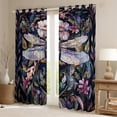 thumbnail image 2 of Manfei Dreamy Purple Dragonfly Blackout Curtains Set of 2 (52x84 Each), Mystic Galaxy Moon Window Curtains, Mandala Jungle Floral Curtains and Drapes, Window Curtains Bedroom Decor, 2 of 6