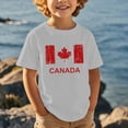 thumbnail image 2 of MIASHUI Journée Nationale Européenne Canadienne Feuille d'Érable Imprimée Garçons T-Shirt Décontracté Confortable à Manches Courtes pour Activités Extérieures Gris Clair, 10-11 Ans, 2 of 5