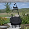 thumbnail image 4 of Vivere Macrame Deluxe Hanging Chair with Cushion and Swivel Hook, Eclipse, 4 of 5