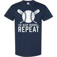 thumbnail image 3 of Inktastic Grunge Eat Sleep Baseball Repeat T-Shirt, 3 of 5