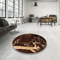 thumbnail image 3 of Ahgly Company Indoor Square Abstract Sienna Brown Oriental Area Rugs, 4' Square, 3 of 6