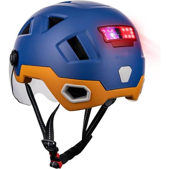 Smart Adult Bike Helmet with Automatic G-Sensor Turn Signal & Brake Warning LED Light Control