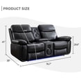thumbnail image 2 of Power Loveseat Recliner Chair Sofa with Speaker for Living Room Faux Leather Electric 2 Seater Black Home Theater Seating Doubler Reclining Sofa with Hidden Storage,LED Lights,USB Port,Cup Holders, 2 of 7