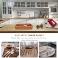 thumbnail image 5 of Uonlytech Chocolate Rattan Cutlery Tray Imitation Woven Mesh for Kitchen Storage, 5 of 5
