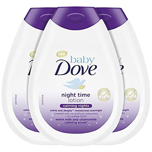 Baby Dove Night Time Lotion Calming Nights, Warm Milk and Chamomile Scent, 13 Ounce (Pack of 3)
