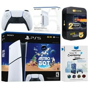 Sony PlayStation 5 Astro Bot Slim Digital Bundle with Disc Drive, MightySkins Voucher, and 2 Year Extended Warranty