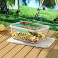 thumbnail image 4 of The Pioneer Woman Painted Meadow 10-Cup Rectangle Glass Food Storage Containers with Tritan Lid, 4 of 10