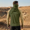 thumbnail image 6 of Trgacdwlo S-4XL Color Block Men's Hooded UPF 50+ Sun Protection Shirts Raglan Long Sleeve Thumb Hole Men Rash Guard with Mask Mens Fishing Shirt, 6 of 10