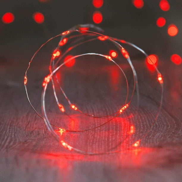 Guirnalda de luces LED de hadas, estrelladas, de 10 pies/30 para decoración de interiores y exteriores, bodas, fiestas en el hogar, vacaciones navideñas, resistente al agua, funciona con pilas (blanco