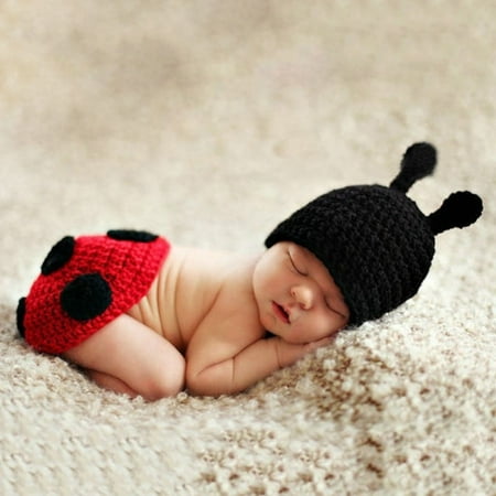 2019 Hot Sale Ladybug two-piece baby photographed children photography clothing full moon photo day one hundred photographic prop