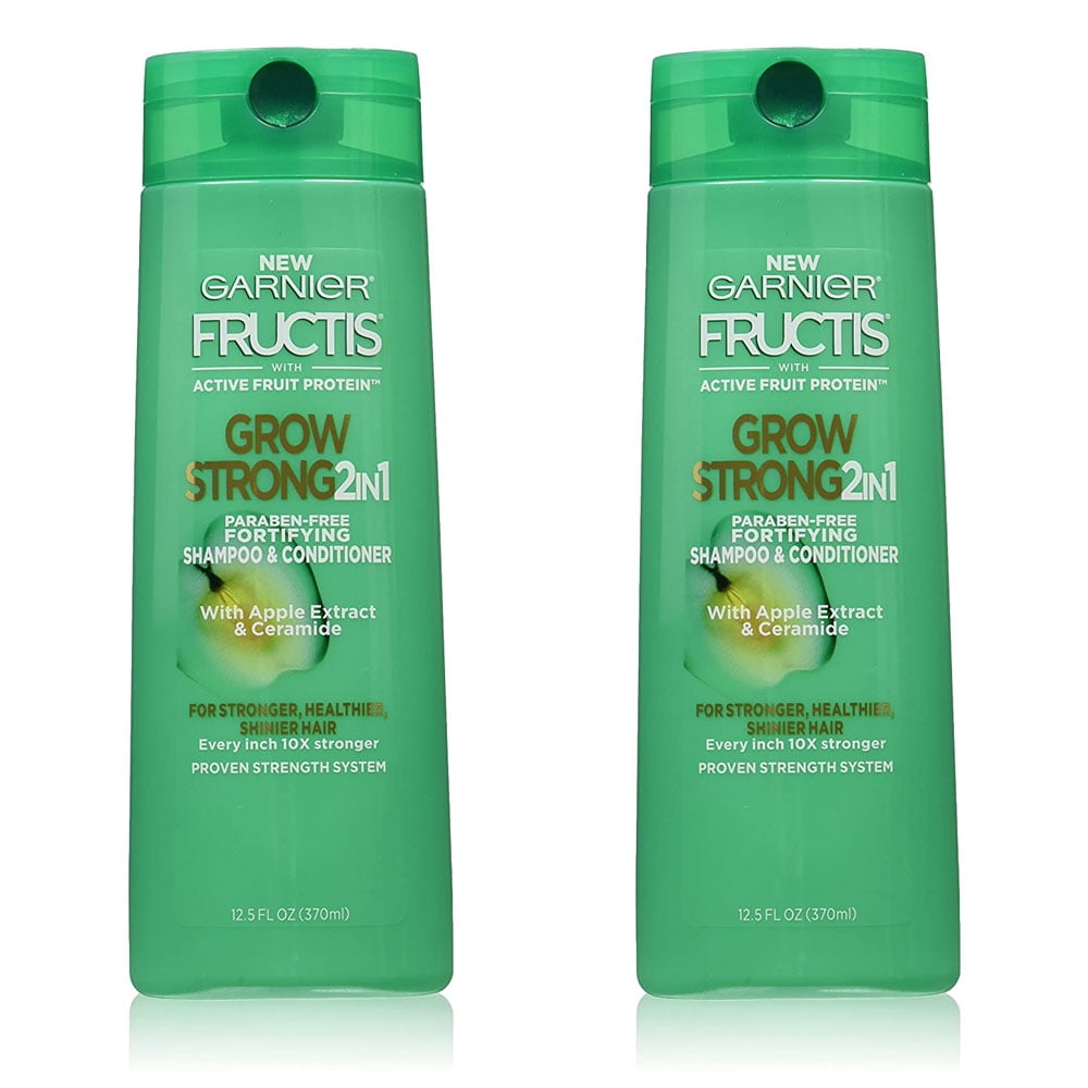 (2 Pack) Garnier Fructis Grow Strong 2in1 Shampoo and