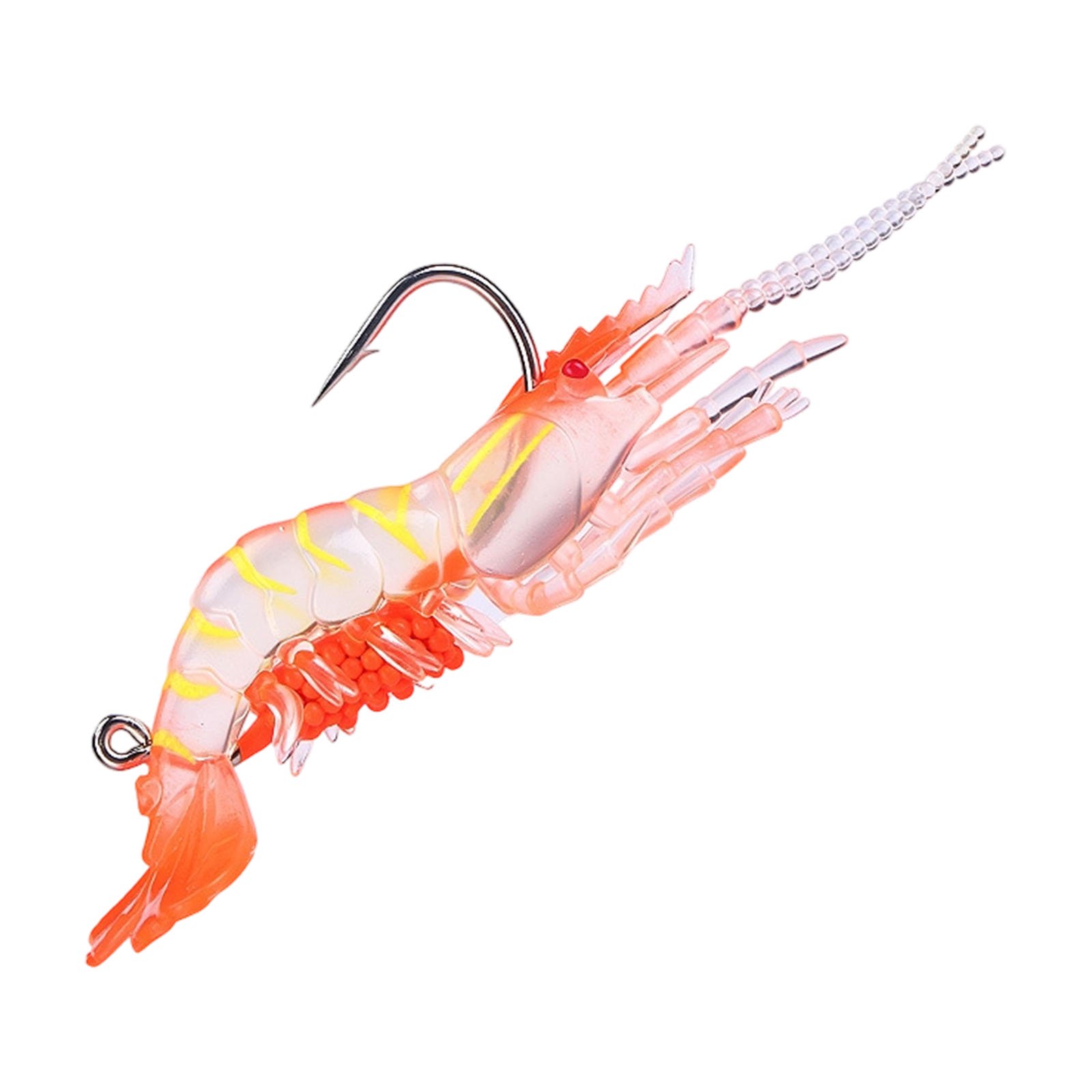 Flexible Soft Shrimp Tackle for Freshwaters and Saltwater Fishing with Segmented Body and Detailed Appendages for Anglers
