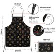 thumbnail image 3 of Black Gold Sun Moon Star Pattern Apron-Garden Aprons for Women with Pockets-Cotton Linen Waterproof Kitchen Cooking Gardening Aprons Adjustable for Kitchen,Cooking,BBQ and Salon 33x27 Inch, 3 of 7