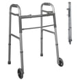 thumbnail image 4 of Medline Junior Folding Walker with 5 in Wheels, 300 lb Capacity, Aluminum, Silver, 4 of 6