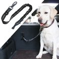thumbnail image 4 of Cinturón de seguridad ajustable para perros y mascotas con amortiguador elástico Nylon duradero reflectante Negro, 4 of 8