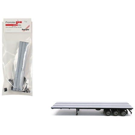 48ft 3-Axle Flatbed Trailer Gray Top 1/87 (HO) Plastic Model by Promotex