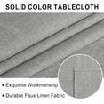 thumbnail image 4 of TRAHOO-Faux Linen Rectangle Tablecloth - Wrinkle and Stain Resistant Washable Table Cloth for Kitchen Dining Room Holiday Table Cover for Party Dinner Outdoor Picnic, Light Grey, 70 x 140 Inch, 4 of 4