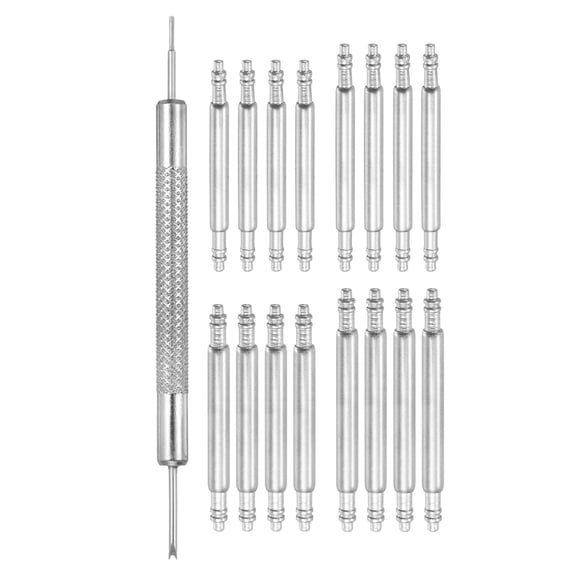 16pcs 14/14/12/16mm Watch Spring Bar 1.5mm 1.8mm Thickness Band Pins Double Fringe Stainless Steel Replacement Pin with Removal Tool for Watch Band Link