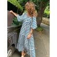 thumbnail image 3 of DLLMJING Geometric Printed Bubble Sleeved Dress Street Oversized Women's Clothing, 3 of 5