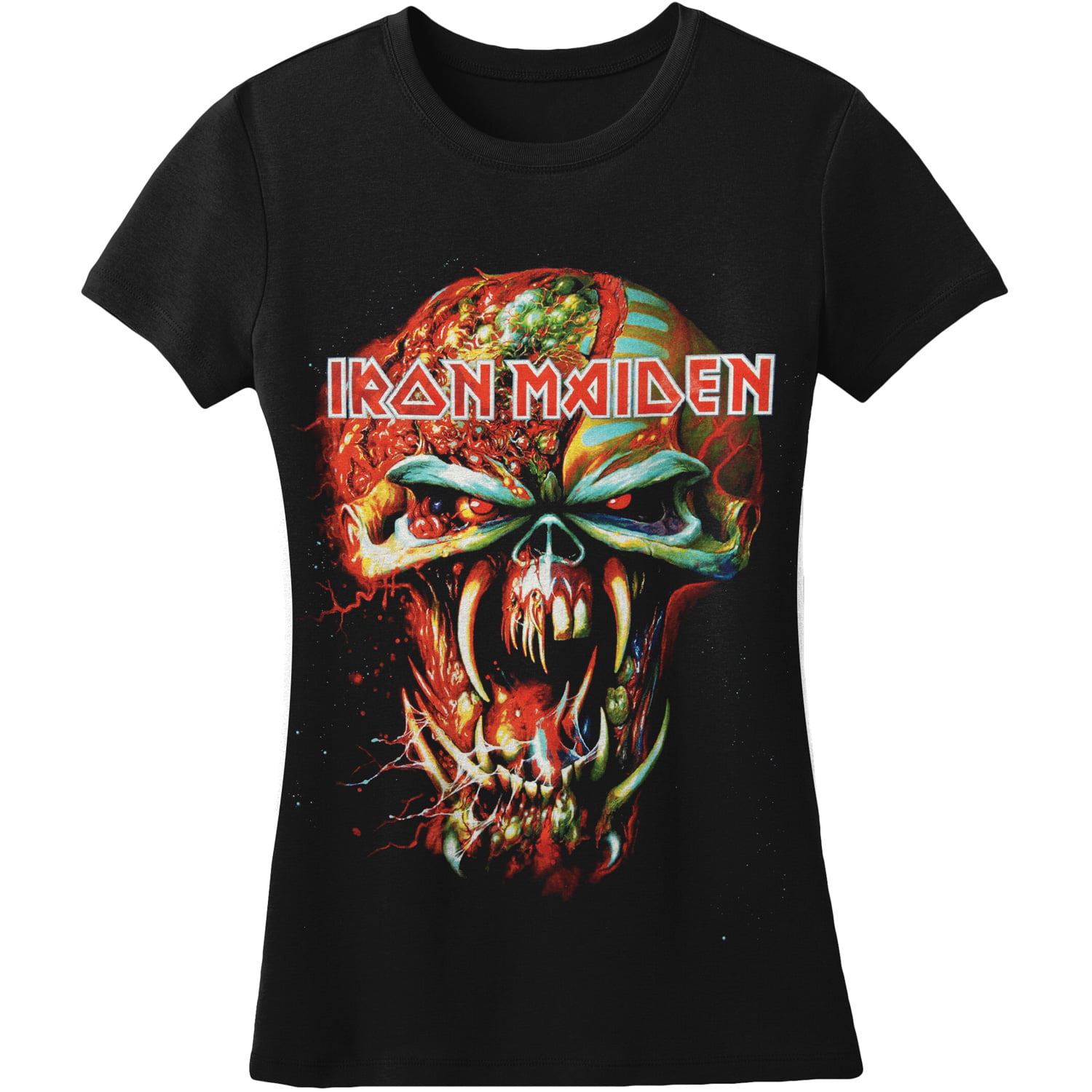 Ufficiale Iron Maiden FINAL FRONTIER BIG HEAD Women's T-Shirt ROCK HEAVY METAL 