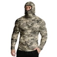 thumbnail image 2 of Sun Camo Shirts for Men Upf 50+ UV Rash Guard Shirts Long Sleeve Summer Lightweight Fishing Cooling Hoodies with Mask,Beige L, 2 of 6