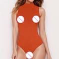thumbnail image 6 of kamemir Women's Mock Turtle Neck Sleeveless Bodysuit Sexy Tank Tops Sharp Collection(B,L), 6 of 6