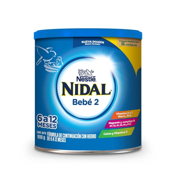Nidal 2 Fórmula de continuación para bebés de 6 a 12 meses Lata de 900 g