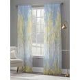 thumbnail image 4 of Yellow Blue Vintage Semi Sheer Window Curtains 84 Inches Long, Modern Abstract Art Oil Paiting Rod Pocket Voile Chiffon Curtain Light Filtering Drapes for Living Room, Kitchen, 52"x84", 2 Panels, 4 of 9