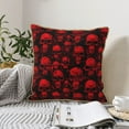thumbnail image 6 of KLL Red Skulls Decorative Throw Pillow Covers Velvet Soft for Couch Sofa Bedroom Living Room Outdoor - 18"x18", 6 of 8