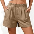 thumbnail image 2 of BUIGTTKLOP Shorts for Women Elastic Waisted Pull on Casual Shorts Straight Wide Leg Loose Fitted Summer Shorts, 2 of 6